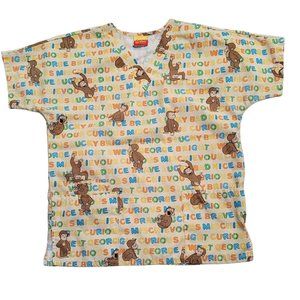 Curious George scrub uniform top Size xsmall